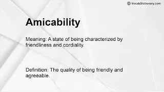 Amicability Meaning