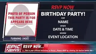 Birthday Party News Flash Invitation