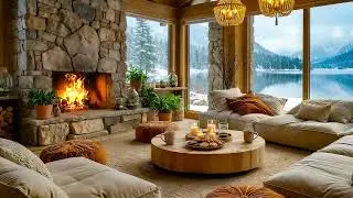 [Playlist] Winter Jazz Flowing Gently by a Snowy Lake Window | Relaxing Vocal Jazz ❄️ Winter Notes