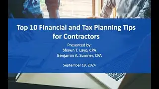 Top 10 Financial and Tax Planning Tips for Contractors
