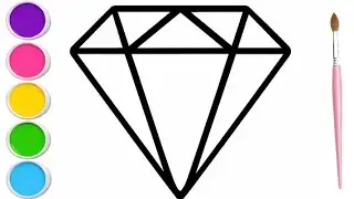 Diamond 💎 Drawing  | Easy Diamond Shape Coloring | Step by Step Tutorial