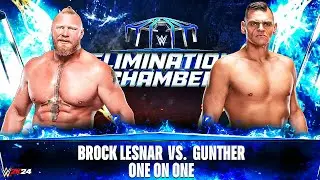 Brock Lesnar vs Gunther &ndash; Beast vs General | WWE 2K24 Full Match Highlights