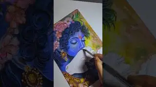 Part-3 Krishna painting with oil pastel#art #oilpastel #krishna  #trend#short