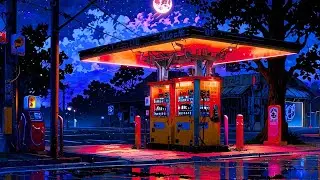 Rainy Midnight Vibes 🌧️ Neon Lights + Lofi Music for Relaxation & Stress Relief