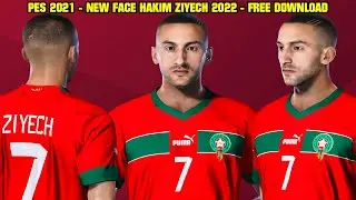 PES 2021 - NEW FACE/HAIR HAKIM ZIYECH 2022 [MARROCOS] By: Kodigo_Facemaker - 4K