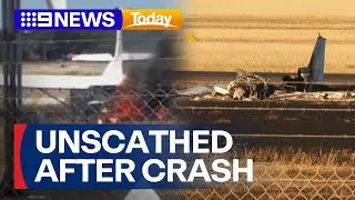 Young pilot walks away unscathed after plane crash | 9 News Australia