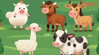 Farm Animals names and Sounds - Farm Life: Chicken, horse, cow, sheep, goat