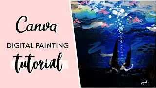 Digital Painting Tutorial for Beginners | Digital Art | Canva | Deep Drowning
