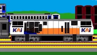 Kompilasi kereta api di Stasiun cikaum (Train Animation)