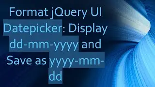 Format jQuery UI Datepicker: Display dd-mm-yyyy and Save as yyyy-mm-dd