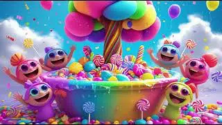 Rainbow Tub Candy Splash Party | Nursery Rhymes & Kids Songs &ndash; Description