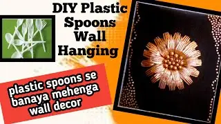 DIY plastic spoons wall hanging #wall decor ideas /home decor craft