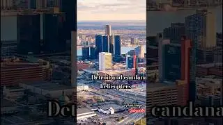Detroit and Canada helicopter 🚁 view #helicopter @detriot @michigan @helicopter #view #trend #wow