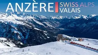 Skiing in the Swiss Alps - Anzère ski resort in Valais