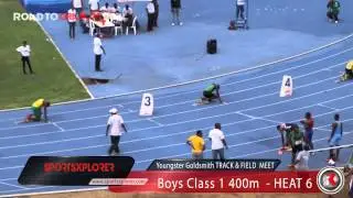 Javon Francis crush strong field wins Boys Class 1 400m - Youngster Goldsmith- ROAD TO CHAMPS 2014