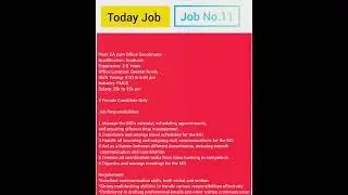 Job No 11 Office Coordinator #jobs #jobsearch #work #shorts #youtubeshorts