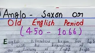 Anglo - Saxon Or Old English Period Write ✍️ Notes 📝 Ba 1st year English lite. @englishliterature743