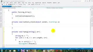 How to pass Arrays as Arguments in C# NET 2012