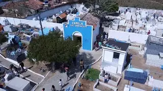 Imagem de drone do cemitério São João Batista no dia de finados 2024