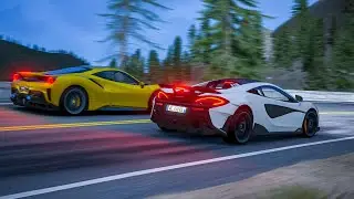 McLaren 600LT vs Ferrari 488 Pista at LA Canyons / Assetto Corsa gameplay (AC)