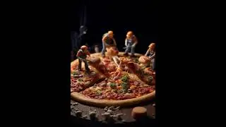 Tiny Workers Made a Giant Pizza from Scratch #asmr #tinyworkers #shorts