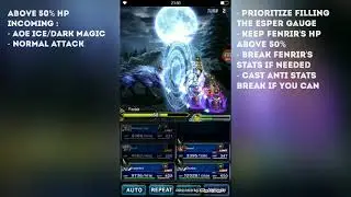 FFBE Global GUIDE 3* Esper Fenrir - New Wolfsfang Trial ALL MISSIONS