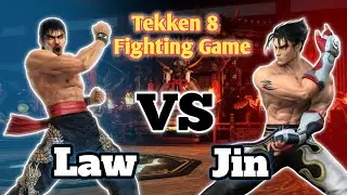 Law Vs Jin Tekken 8 🕹️🗡️full hard gameplay...best combo and rage of Jin Kazama✨⚔️ #gaming #tekken