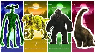 SIREN HEAD 🆚 T-REX 🆚 KING KONG 🆚 BRACHIOSAURUS | TILES HOP VS 😱🔥