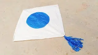 One eyes kite making with plastic bag at home ❤️❤️❤️❤️