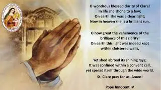 ST. CLARE OF ASSISI PRAYER