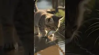 Cats HELPING Fish in Ai Videos? #shorts #catstory #cutecats #viral #animation #funny #cute #kitten
