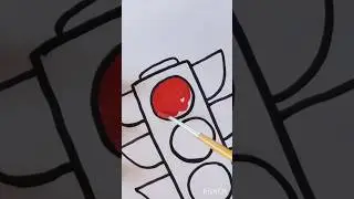 traffic light drawing and colouring for kids #shorts