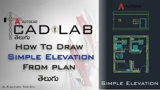 How to Draw Simple Elevation Floor Plan in Telugu II Full Plan  II AutoCAD  II Civil Engineering II