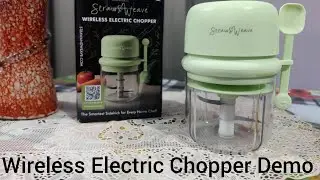 |Straw&Weave Mini Wireless Electric Chopper 300 ml|Wireless Electric Chopper unboxing and demo|