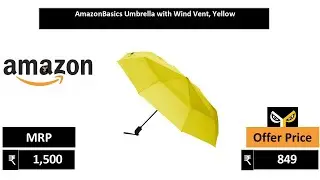 AmazonBasics Umbrella with Wind Vent, Yellow