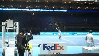 Novak Djokovic Practice Session O2 Arena London 2011 ATP World Tour Finals
