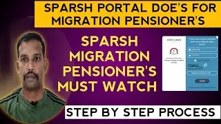 HOW TO LOGIN SPARSH DEFENCE PENSIONER'S, #sparshlogin #migration #pension #defencepension