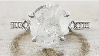 Vintage Inspired Platinum Rough Diamond Engagement Ring - Charleen