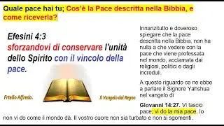 📖  NEW. Quale pace hai tu; Cos&rsquo;&egrave; la Pace descritta nella Bibbia, e come riceverla?