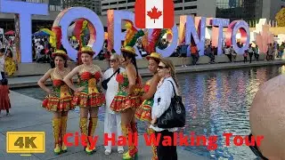Walking Tour Toronto City Hall 4K  || Virtual Tour Downtown Toronto City Hall Canada