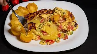 Schnelles Frühstück 🍳 Eier mit Kartoffeln und Gemüse!