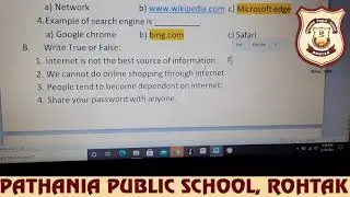 Pathania World Campus- Class 3- Computer- Revision Worksheet of Chapter-9 (Internet)