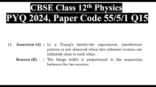 Assertion (A): In a Young's double-slot experiment, interference pattern is not observed when two co
