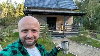 Silny wiatr nad  małym domkiem,zarobiłem oświetlenie w garażu , zimne bicze 💪😁🌲