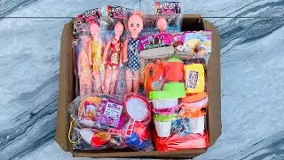 Unbox Kitchen set with Lunch Box and 2 Barbie Doll  