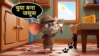 चूहा बना जासूस | Funny Detective Mouse Rhyme | Hindi Kids Cartoon | Comedy Animal Rhyme