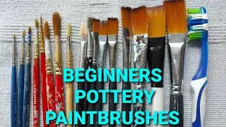 PAINT BRUSHES FOR ACRYLIC PAINTING ON POTTERY, CERAMIC BEGINNERS