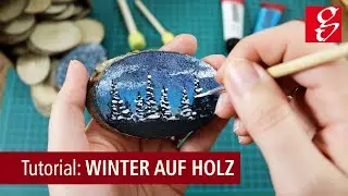 Winterliches DIY - Holzscheiben bemalen