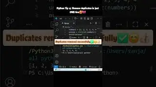 One Line = No Duplicates 😍| Python Trick for Beginners #coding #codeandcoffee#programming#codingtips