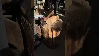 Restauration d'une petite doloire de charpenti&egrave;re